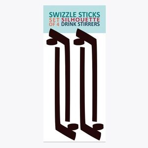 Hockey Stick Drink Swizzle Sticks Exclusive Design Set of 4 NEW NWT
